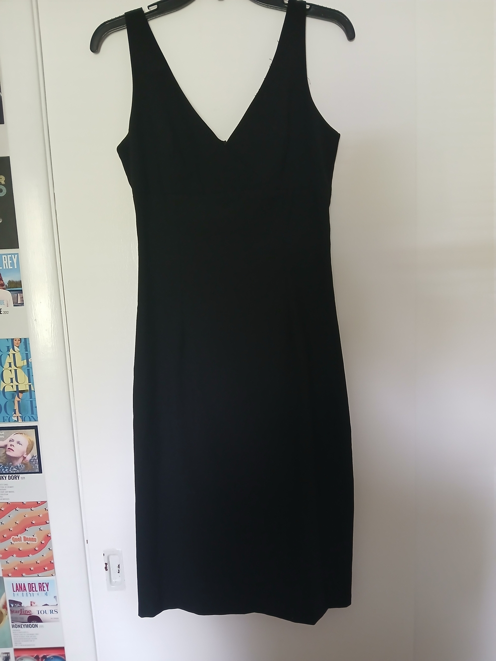 Vintage 90s Black V-Neck Dress - Picture 5 of 10